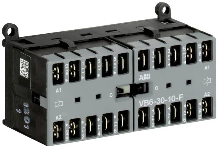 Beskyttelsestype 'VB6-30-10-F' fra ABB med flere tilslutningsklemmer til elektrisk ledningsføring. Ideel til industrielle anvendelser.