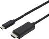 Digitus USB-C® / HDMI Adapterkabel USB-C® stik, HDMI-A-stik 5.00 m Sort AK-300330-050-S Afskærmet, dobbeltskærmet USB-C®-displaykabel