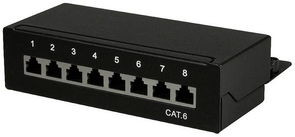 LogiLink NP0017B 8 porte Patch-panel  CAT 6 1 U Flerfarvet