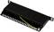 Metallisk 12-ports patchpanel med sorte frontplader og kabelføring til netværksinstallationer.