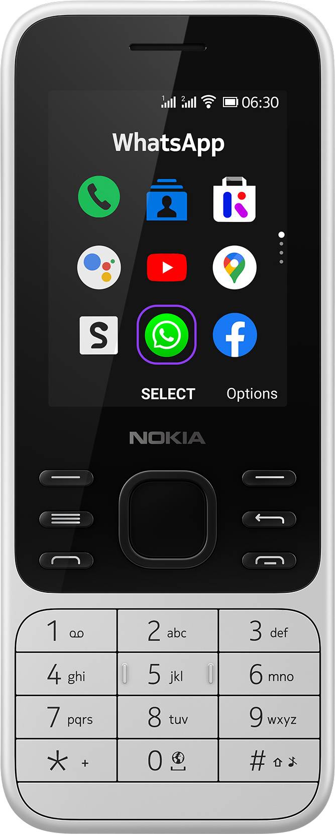 Lim Bunke af Monumental Mobiltelefon Nokia 6300 4G (Leo) 2.4 tommer Hvid | Conradelektronik.dk