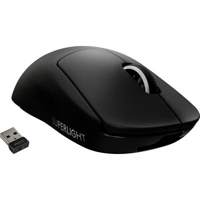 Logitech PRO X SUPERLIGHT Gaming-mus Trådløs Optisk Sort 5 Knapper 16000 dpi Genopladelig
