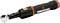 Momentnøgle med sort greb og orange detaljer, bestående af et rundt drejehovede og et greb med skala til måling.