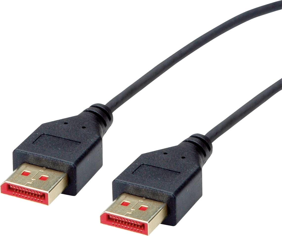 To parallelt sorte USB-kabler med røde stik ligger ved siden af hinanden.