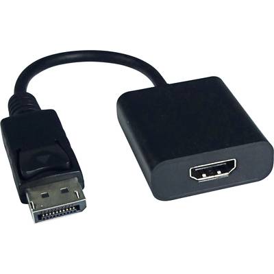 En sort adapter med en DisplayPort-stik og et HDMI-stik til at forbinde enheder med forskellige tilslutninger.