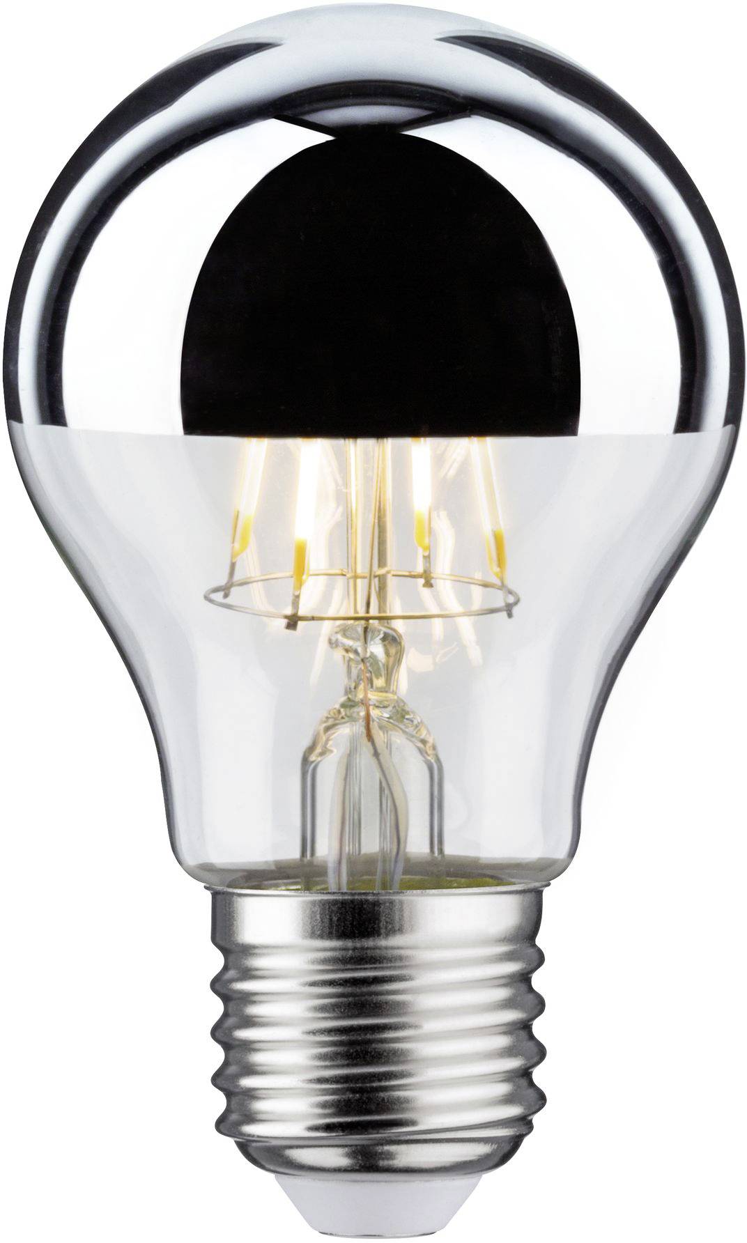 Metalforsynet pære, der lyser.