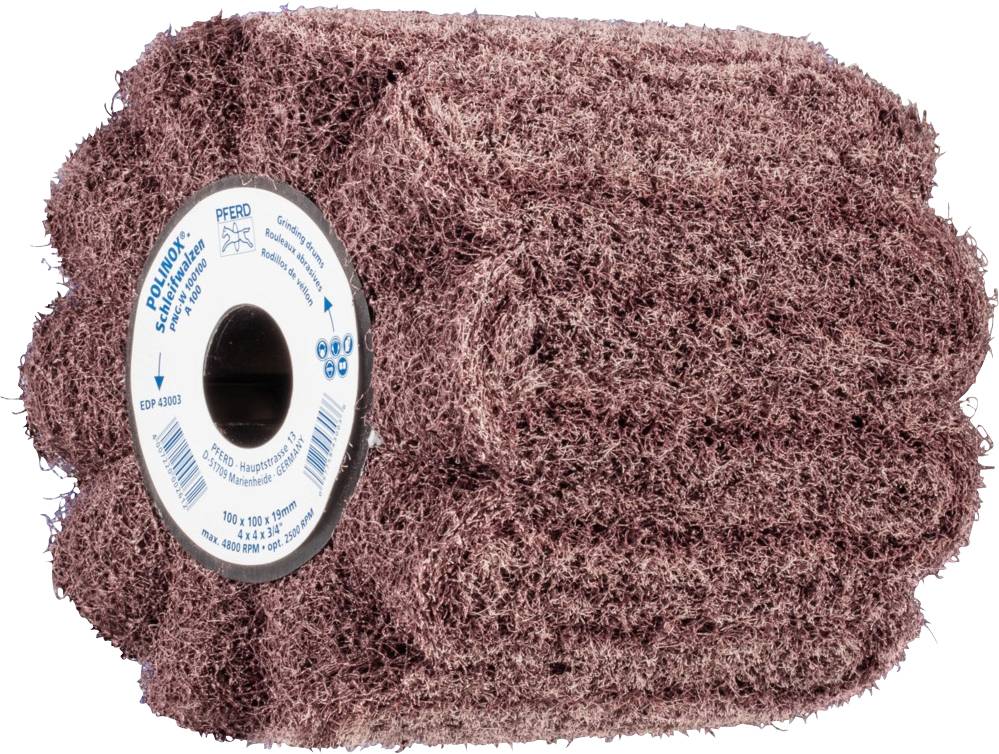 PFERD TOOLS 44641201 POLINOX fleece-sliberuller PNG dia. 100 x 100 mm kilenut 19 mm A 100 for finslibning & finish 100 mm 1 stk