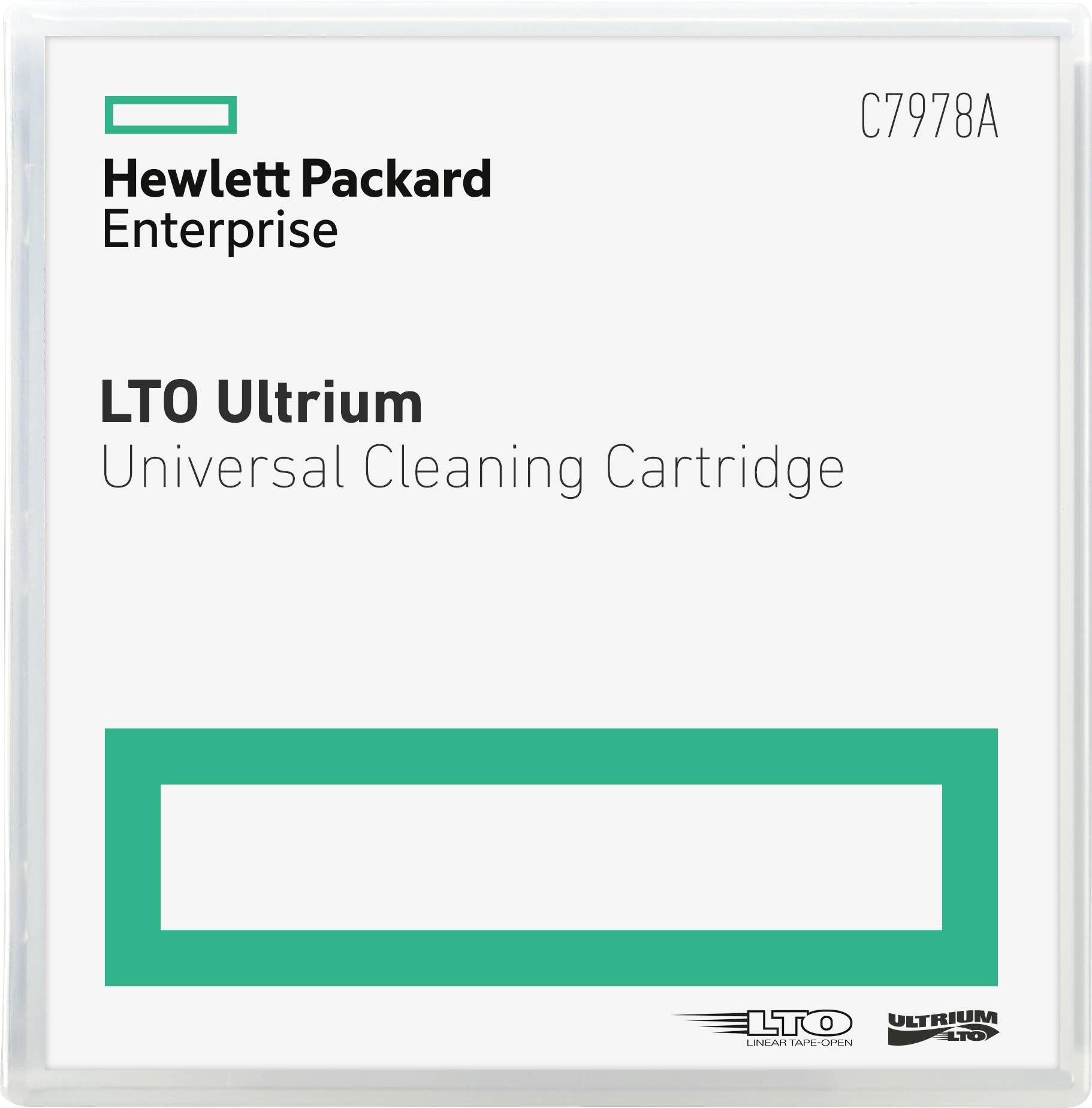 LTO Ultrium Universal rensningskassette fra Hewlett Packard Enterprise. Modelnummer: C7978A.