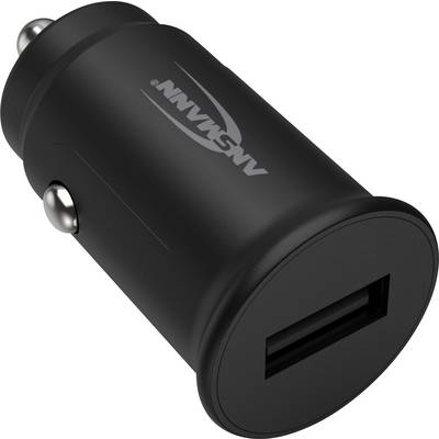 Sort USB-biladapter med en USB-port til opladning af enheder via bilens cigarettænder.