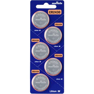 Murata CR2430-BEABAE Knapcellebatteri CR 2430 Lithium 300 mAh 3 V 5 stk