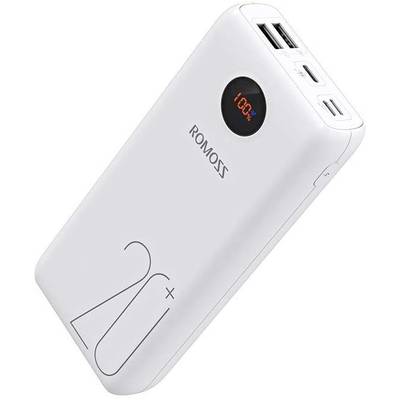 Romoss SW20 Pro Powerbank 20000 mAh Quick Charge Litium Sort Statusvisning