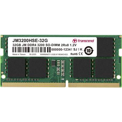 Transcend JetRAM Bærbar computer-arbejdshukommelsesmodul DDR4 32 GB 1 x 32 GB 3200 MHz 260-polet SO-DIMM JM3200HSE-32G