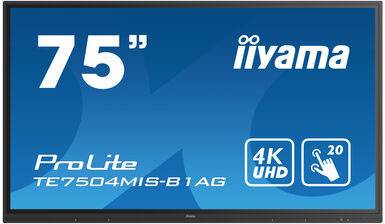 Iiyama TE7504MIS-B1AG Digital skiltning display 189.23 cm 75 tommer 3840 x 2160 Pixel 24/7