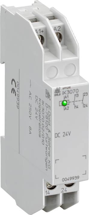 Dold IK3070.12/00B DC24V Koblingsrelæ Nominel spænding: 24 V/DC Brydestrøm (max.): 8 A 2 x omskifter Piece 1 stk
