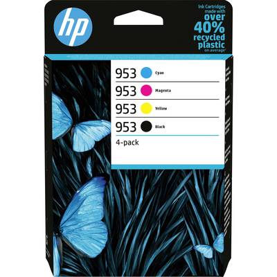 HP 953 Blæk Pakke med 4 stk. Original Sort, cyan, magenta, gul 6ZC69AE Blæk
