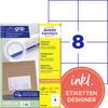Avery-Zweckform 3427-200 Universelle etiketter 105 x 74 mm Papir Hvid 1760 stk Permanent vedhæftningsevne Farvelaserprinter