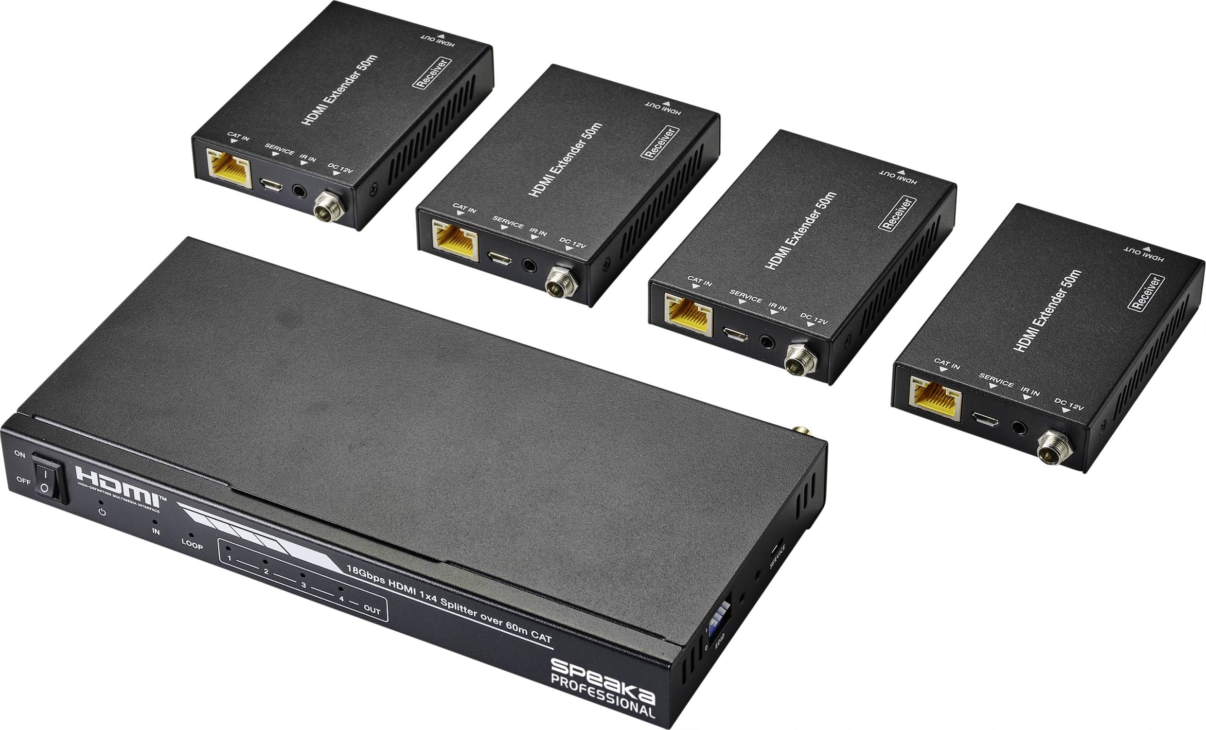 SpeaKa Professional SP-HDS-700 HDMI™ HDMI Extender via netværkskabel 50 m | Conradelektronik.dk