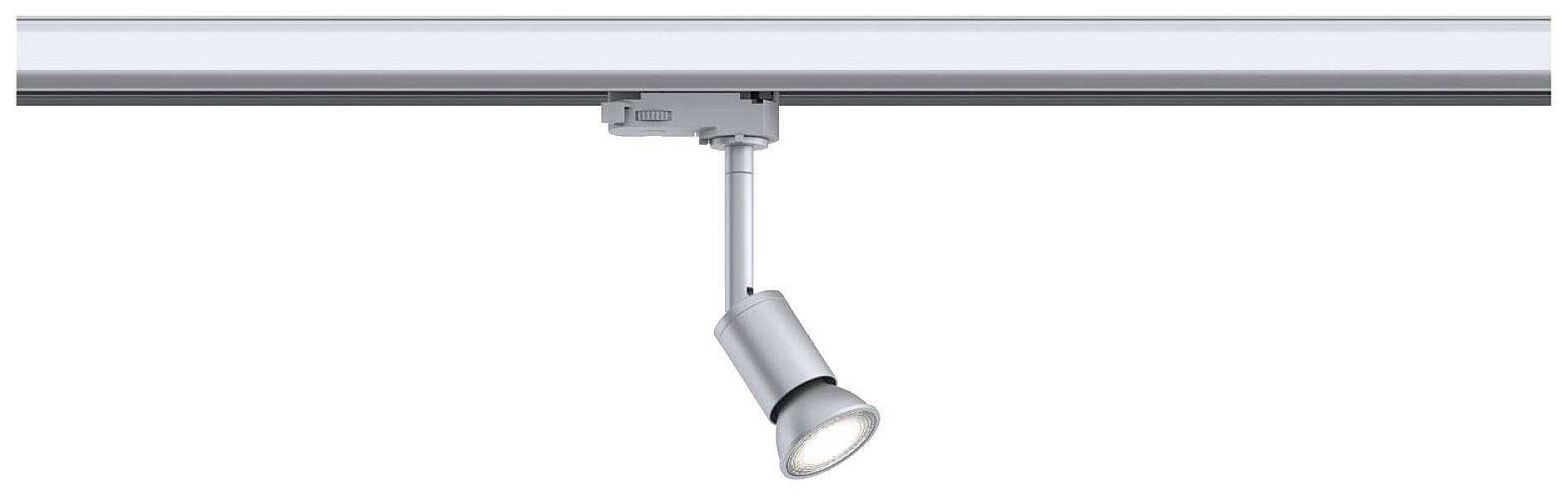 En avanceret LED-projektørlampe på en skinne, egnet til fleksibel belysning af rum og objekter.