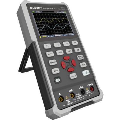 VOLTCRAFT DSO-2072H Håndholdt oscilloskop 70 MHz 2-kanals 250 MSa/s 8 kpts 8 Bit Håndholdt enhed, Funktionsgenerator, Mu