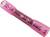En pink, isoleret kabelstik med påskriften '22-16 AWG'. Egnet til kabelstørrelser mellem 22 og 16 AWG.