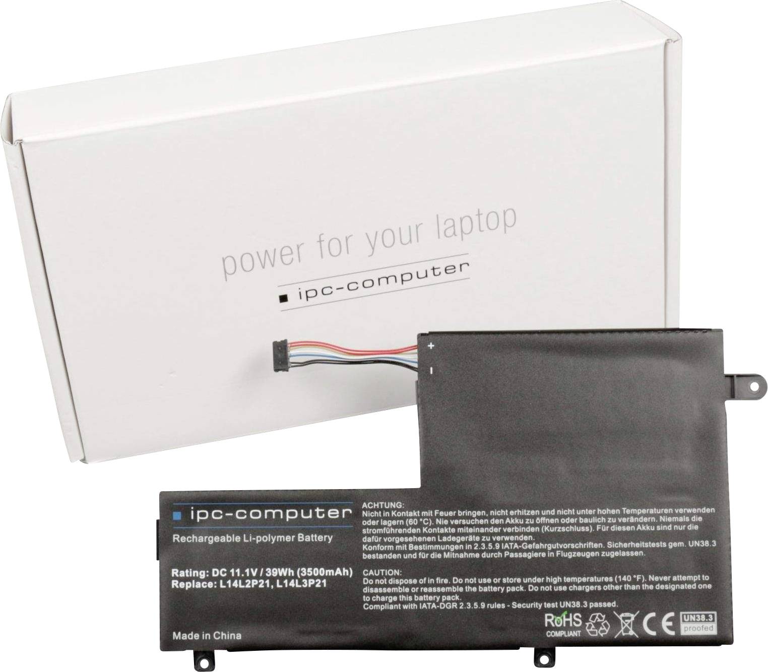 ipc-computer Bærbar computer-batteri L14M3P21 Replace 11.1 V 3500 mAh Lenovo