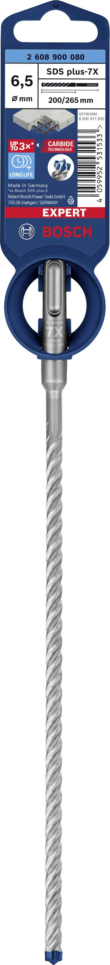 Borepatron med SDS plus, 25 x 400 mm. Emballagen viser varemærke og tekniske oplysninger. Ideel til betonarbejde.