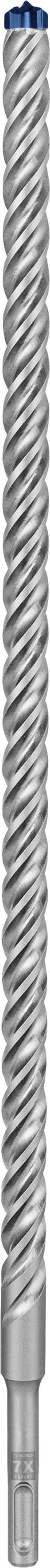 En detaljeret nærbillede af en sølvfarvet, metalisk spiralbor med skarpe gevindkanter.