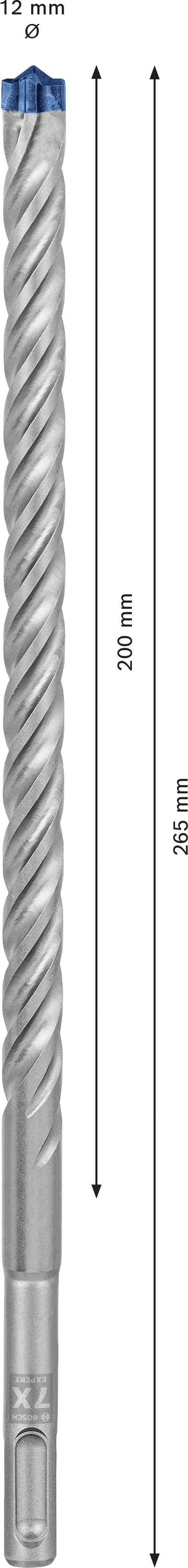 Bor med spiralslibning, 8 mm diameter, 200 mm arbejdslængde, 265 mm samlet længde; egnet til boring.
