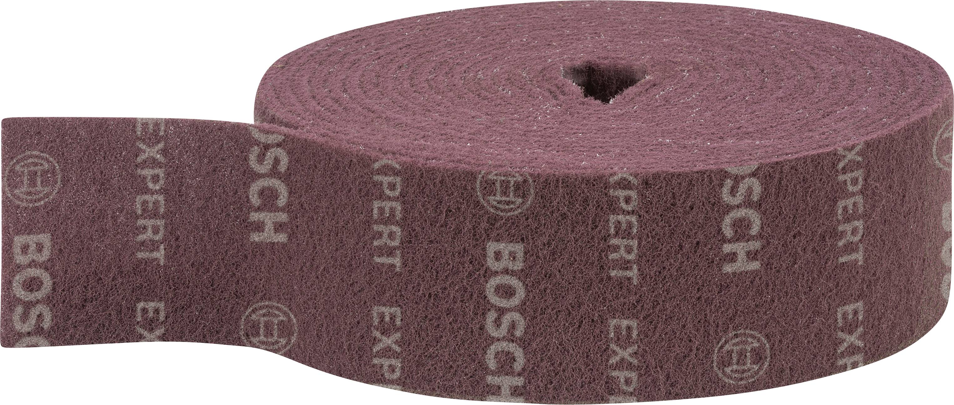 En rulle slibfilt fra mærket Bosch, mørkerød farvet, med påskriften 'BOSCH EXPERT'. Bruges til slibning og polering af overflader.