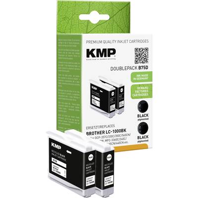KMP Blæk erstatter Brother LC-1000BK Kompatibel Pakke med 2 stk. Sort B75D 1035,4021