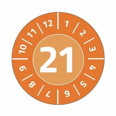 Avery-Zweckform Kontrolmærkat 2021 Orange Selvklæbende folie, kan ikke trækkes af (Ø) 30 mm 30 mm 1 Set