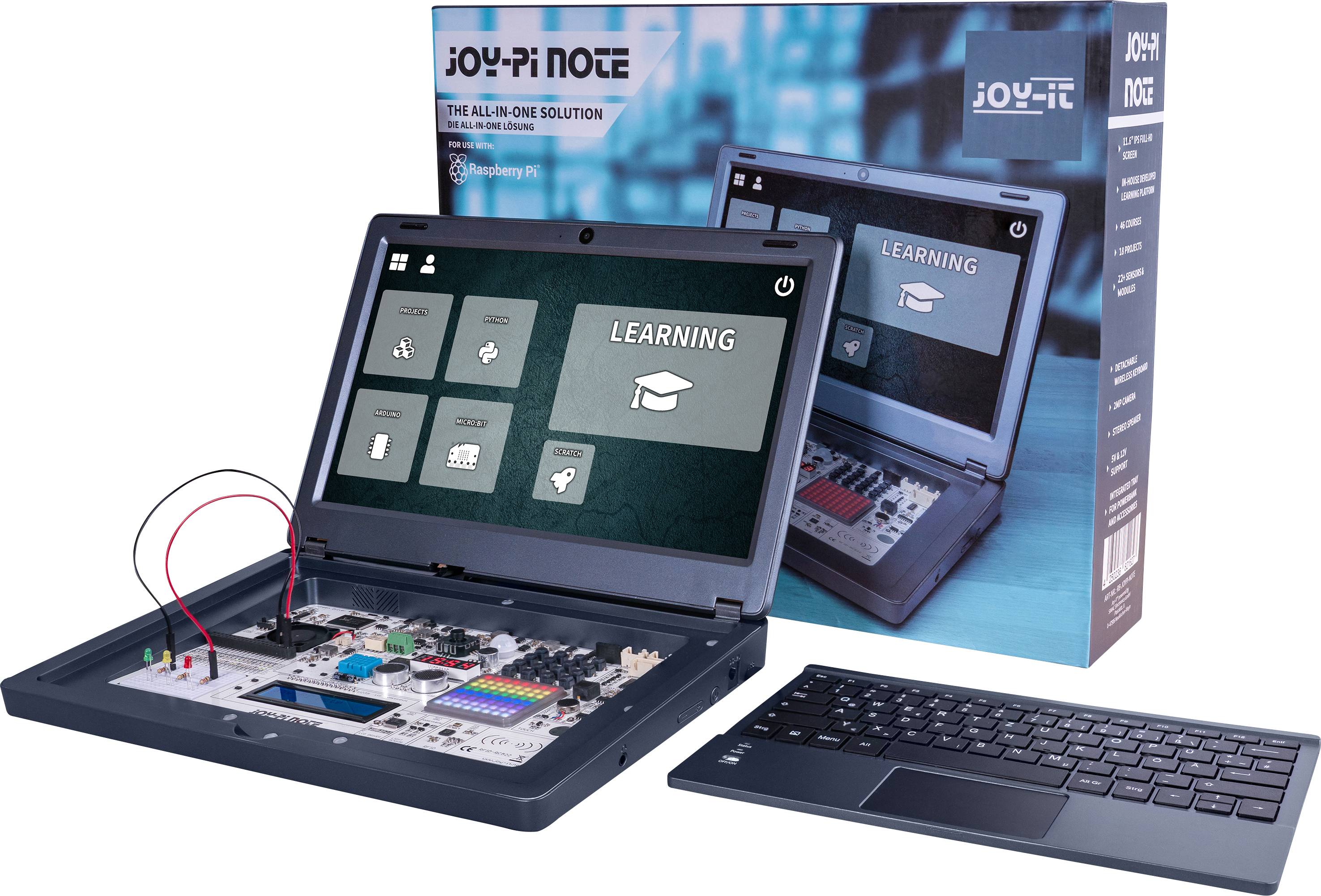 Joy-it RB-JoyPi-Note Education Bundle Raspberry Pi® 4 B 1 GB 4 x 1.5 GHz inkl. opbevaringskuffert, inkl. strømforsyning