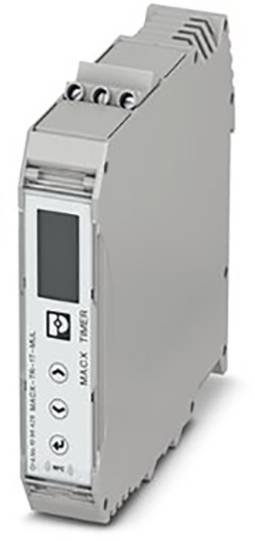 Tidsrelæ med digitalt display og betjeningstaster. Bruges i tavler til tidstyret styring af processer.