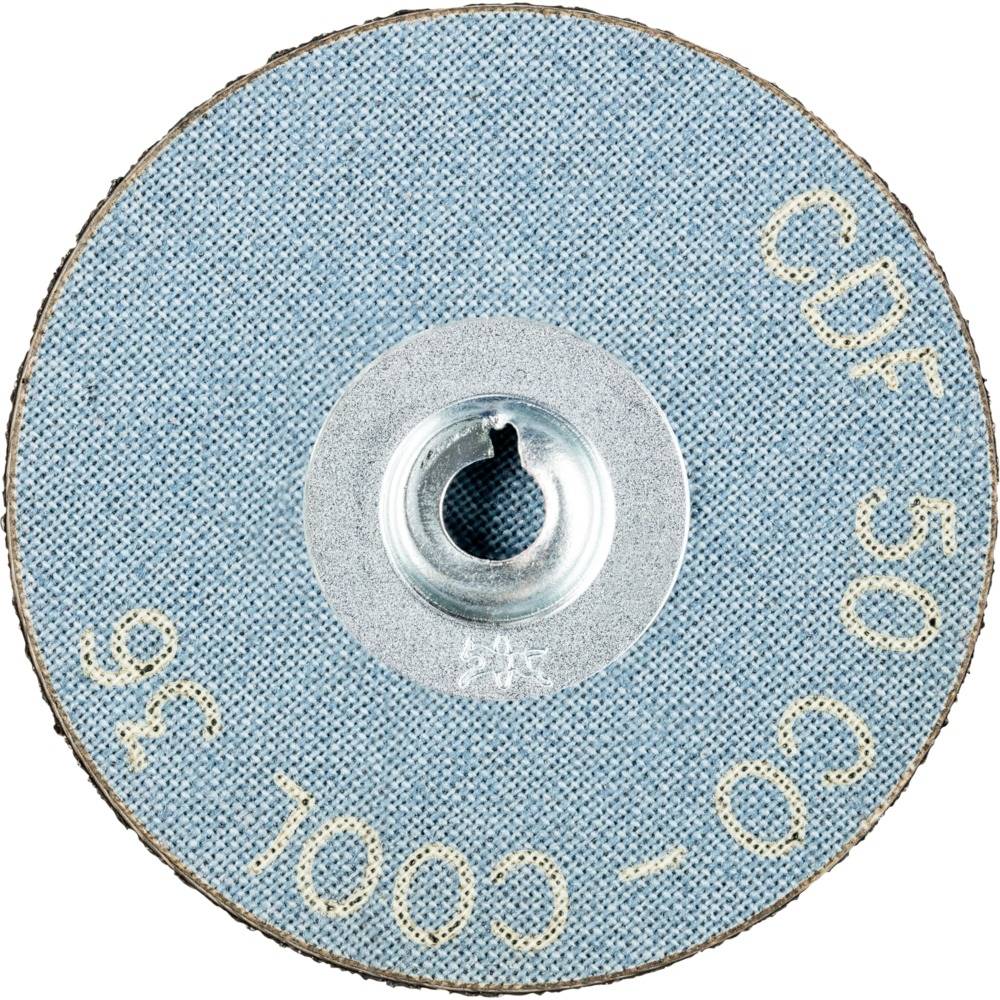 En rund, blå slibeskivevedhæng med påskriften 'CDF 50' og 'COOL 36'. Ideel til præcise slibeopgaver.
