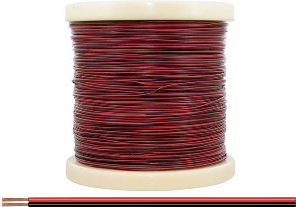 Donau Elektronik 218-500 Tråd  2 x 0.14 mm² Rød/sort 500 m