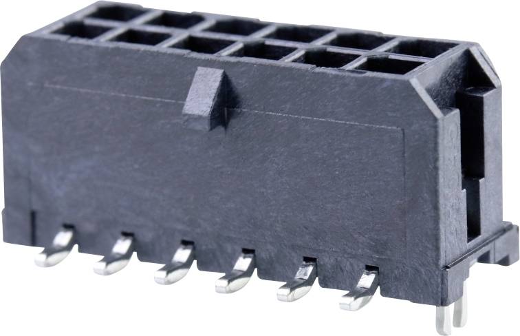 Sort elektrisk stikforbindelse med flere ben, set fra siden.