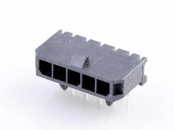 Molex Indbygningsstiftliste (standard)  Samlet antal poler 5 Rastermål: 3 mm 436500502 1 stk Tray