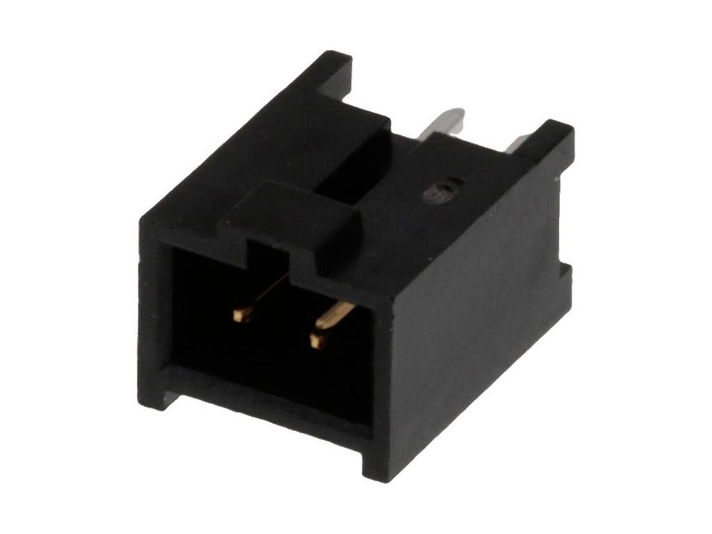 Sort todelt kabelstik med metalcontakter, egnet til elektroniske forbindelser og kredsløb.