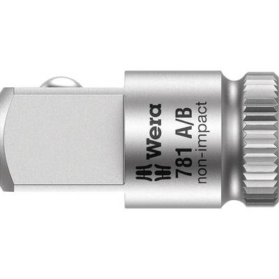 Wera 781 A/B ikke-slagende sokkelindstik af metal med riflet kantet struktur, sidegravering af producent og model.