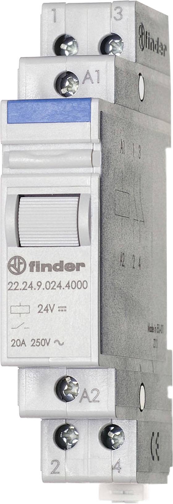 Finder relæmodul, 24V, 20A, DIN-skinnemontage, til elektriske tavler.