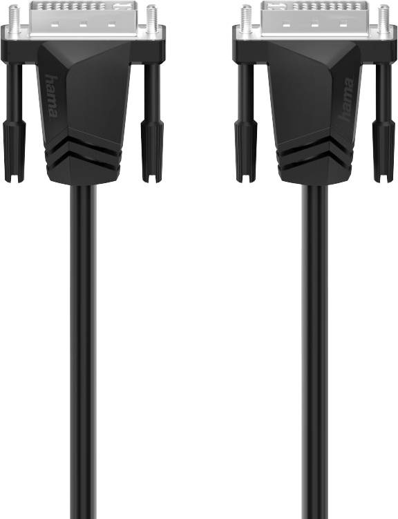 To VGA-kabler i sort med metalstik, som bruges til tilslutning af skærme og computere.