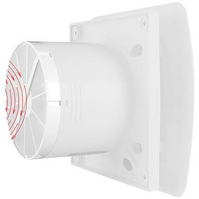 Fremstilling af en ventilator med mål og nem installation. Dimensioner: 160 mm bredde, 100 mm længde, 41 mm dybde.