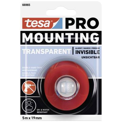 tesa Mounting PRO Transparent 66965-00001-00 Monteringsbånd Transparent (L x B) 5 m x 19 mm 1 stk