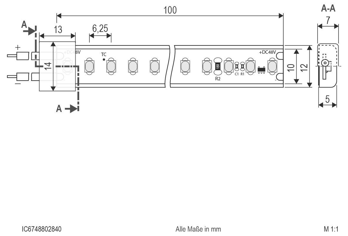 EVN IC6748802840 LED-striber EEK: E (A - G) Med åben kabelende 48 V 5 m Neutralhvid 1 stk-2