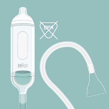 Et medicinsk udstyr, formentlig en infusionsenhed, med en gennemsigtig beholder og slange. Logo 'B. Braun' synligt.