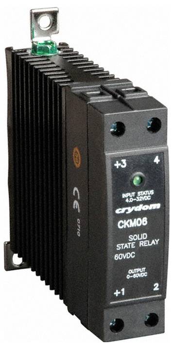 'Crydom CL C' solid state relay med CE-certificering, udstyret med fire skrueterminer, brugt til elektriske kontrolapplikationer.