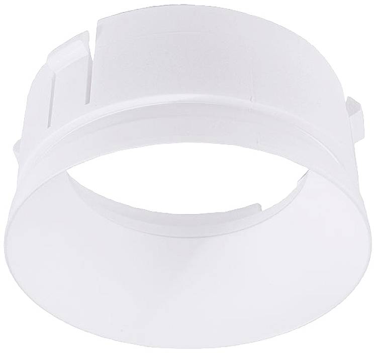 En hvid, cylinderformet plastikring, muligvis en del af en mekanisk eller teknisk enhed.