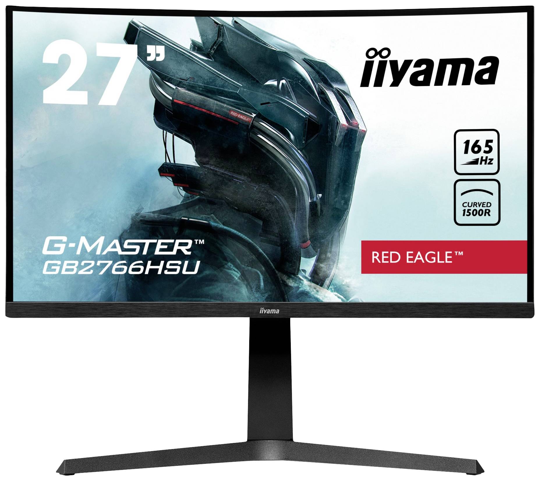 Iiyama G-MASTER Red Eagle GB2766HSU-B1 Gaming monitor EEK E (A - G) 68.6 cm (27 tommer) 1920 x 1080 Pixel 16:9 1 ms HDMI™, DisplayPort, USB-A (USB 2.0), Hovedtelefoner-tilslutning VA LED