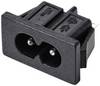 TRU COMPONENTS TC-10088404 IEC-stik Stik, indbygning lodret 2.5 A Sort 1 stk