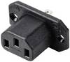 TRU COMPONENTS TC-10088408 IEC-stik C13 Tilslutning, indbygning lodret Samlet poltal: 3 10 A Sort 1 stk